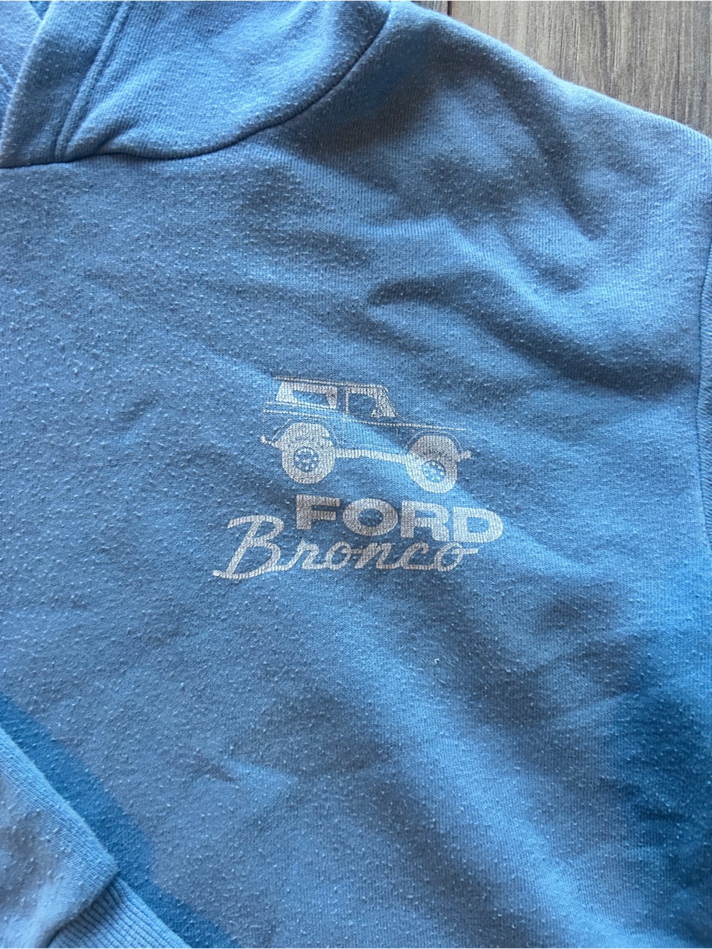 Kids Ford Bronco Light Blue Pullover Hoodie - Picture 4 of 5